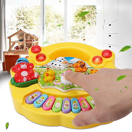 Juguete musical, portátil, no tóxico, elegante y seguro, ecológico con diseño suave, juguete de piano para bebés, para niños(CP5031A yellow)