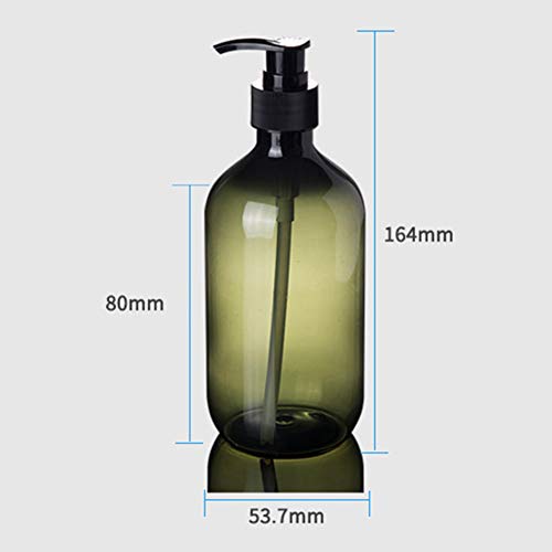 KaariFirefly Botella vacía recargable de almacenamiento transparente portátil loción champú crema prensa bomba titular viaje aceite líquido dispensador perfume verde 500 ml