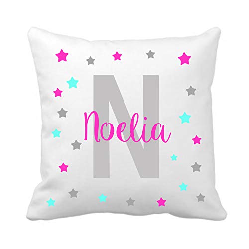 Kembilove Cojín Infantil Personalizado con Estrellas – Cojín Infantil Guardería Personalizado con el Nombre de la Niña – Cojines Ultra Suaves y Cómodos – Regalos Originales