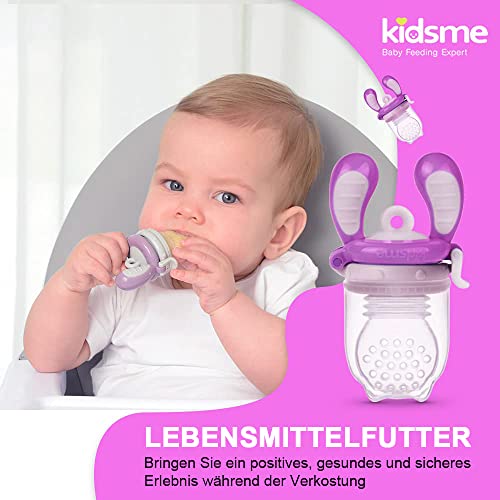 KidsMe Baby Food - Comida de silicona para bebés, sin BPA, juguete de dentición, accesorio de alimentación para bebés de 6 a 24 meses