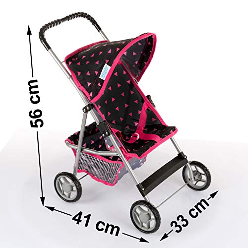 Kinderplay Carrito Bebe Juguetes, Carrito Muñecas - Sillas De Paseo, Cochecito, Parasol, Buggy, Carrito De Bebe, Estructura Ligera Y Estable, Ruedas de Espuma 2 3 años, KP0280R