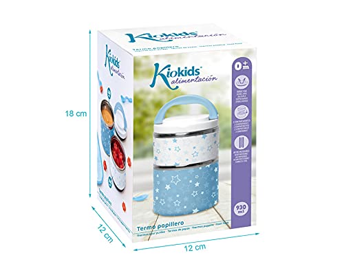 Kiokids Termo Papillero Acero Inoxidable Azul