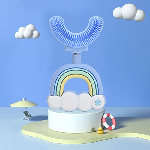 KUIDAMOS Cepillo de Dientes en Forma de U para Niños, Cepillo de Dientes en Forma de U para Niños Pequeños Cepillo de Dientes en Forma de U para Baño(Azul, 2-6 años)