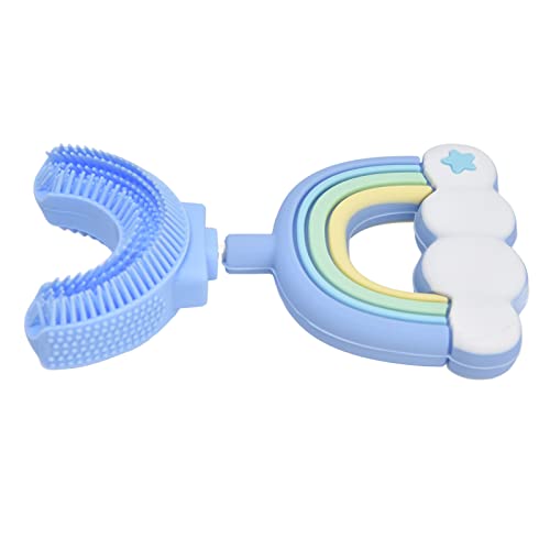 KUIDAMOS Cepillo de Dientes en Forma de U para Niños, Cepillo de Dientes en Forma de U para Niños Pequeños Cepillo de Dientes en Forma de U para Baño(Azul, 2-6 años)