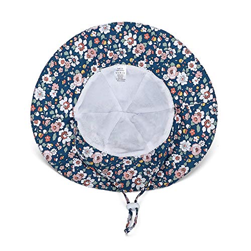 LACOFIA Sombrero para el Sol para bebé Gorra de Visera de Verano para Infantil niñas con Correa de Barbilla Ajustable Azul Marino 18-24 Meses