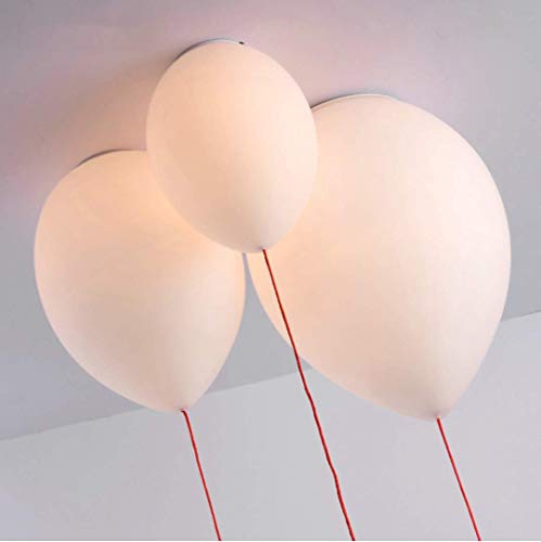 Lámpara de techo con globo blanco Lámpara de techo encantadora simple, lámpara de araña decorativa de vidrio ovalado para dormitorio, habitación infantil, niños, niñas, con bombilla de 7W