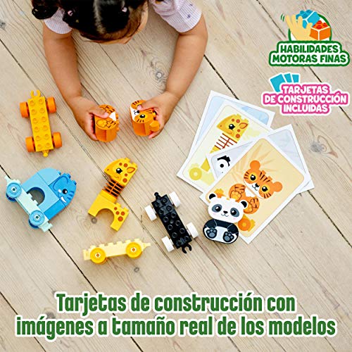 LEGO 10955 Duplo Tren de Los Animales, Set de Construcción con Elefante, Tigre, Panda y Jirafa, para Niños de +1,5 Año