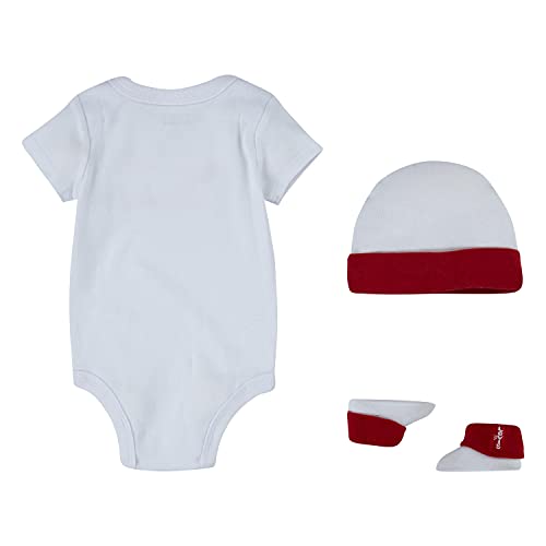 Levi's Kids Classic Batwing Infant Hat Bodysuit Bootie Set 3Pc Mameluco para bebés y niños pequeños White para Bebé-Niñas