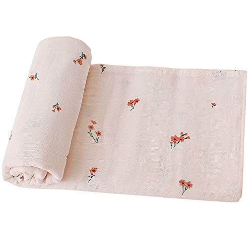 LifeTree Bebé Muselina Swaddle Manta, 100% Orgánico Algodón Muselinas Mantitas para Bebes, Mantas Envolventes 120x120 cm