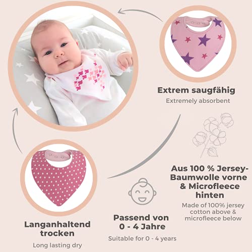 Lilly and Ben® Baberos Bebe Babero Bandana triangulo - super absorbente y suave - para dentición saliva baba de bebés y niñas