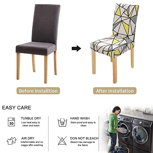 Lingquare 1 Uds. Funda para Silla con Estampado de Dibujos Animados Grises Fundas de Asiento elásticas Grandes Lavables para Cocina Fundas universales para sillas para Comedor decoración del hogar