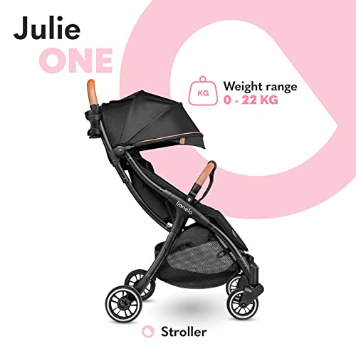 Lionelo Julie One Carrito 51 x 75 x 103 cm Para menores hasta 22kg 0-48M Regulación del respaldo Plegado sencillo Ruedas resistentes con amortizadores Cesta para compras Negro