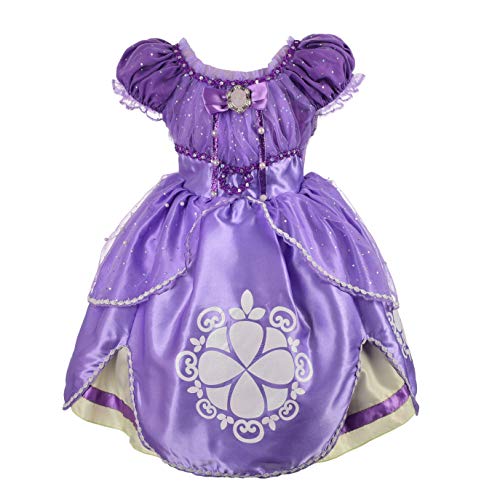 Lito Angels Disfraz de Vestido Princesa Sofia para Niñas, Talla 2 años, A, Morado