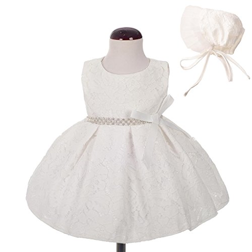 Lito Angels Vestido de Bautizo para bebé niña con Diamantes de imitación, para Bautizo, Boda, Vestido de Flores, 3-6 Meses, Ivory