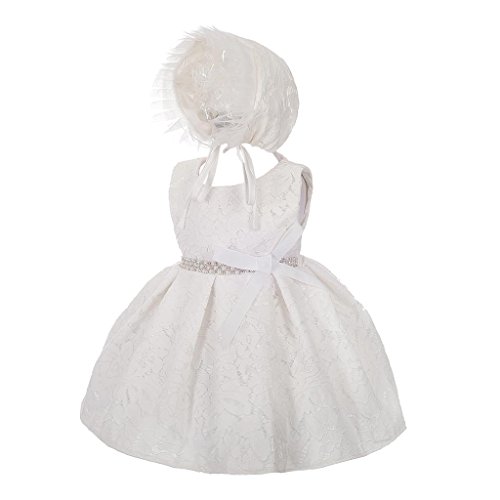 Lito Angels Vestido de Bautizo para bebé niña con Diamantes de imitación, para Bautizo, Boda, Vestido de Flores, 3-6 Meses, Ivory