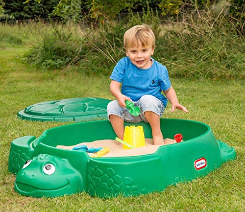 little tikes Arenero en Forma de Tortuga para Jugar en el Jardín, Juego de Verano, Piscina de Bolas, Caja Portaobjetos para Exteriores - Fomenta el Juego Creativo - para Niños a Partir de 12 Meses