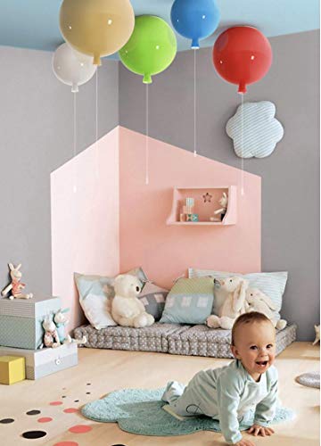 LIUNIAN Lámpara moderna moderna simple del techo de la luz de techo del globo, lámpara decorativa de la habitación de los niños para las muchachas de los niños, los 25cm en diámetro, con el bulbo 5W