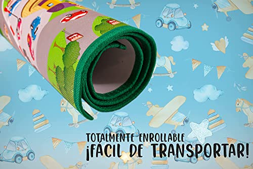 LucaHome – Alfombra Infantil Educaplay Circuito 120x200cm | Alfombra educativa para Bebes Acolchado y Resistente | Alfombra Infantil Bebe Suelo Antideslizante | Alfombra Infantil niño niña