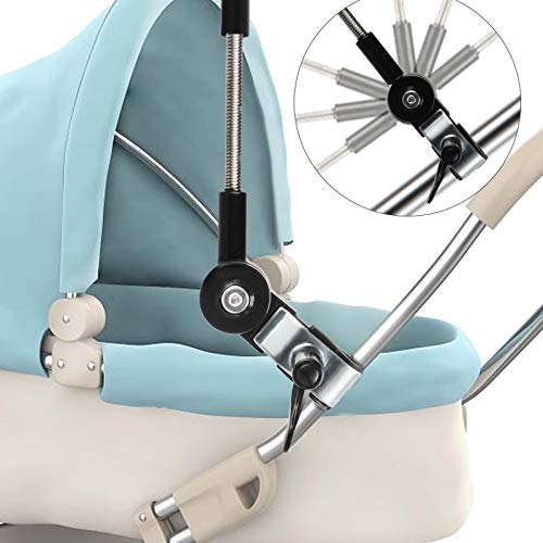 Luchild Sombrilla Universal Carrito de Bebé para Protección UV50, Agujero de Sujeción Doble, con Soporte para Tubos Redondos y Ovalados para Sombrilla Cochecito y Silla de Paseo Bebé