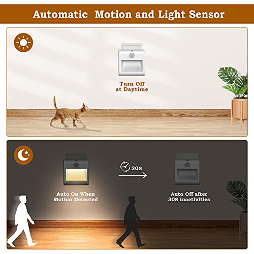 Luz Nocturna Infantil[2 Piezas], Luz Nocturna LED con Sensor de Movimiento,Luz Quitamiedos Regulable,3500K Blanco Natural,para Niños,Dormir,Armario,Sala de Estar,Escaleras,Pasillo, etc.