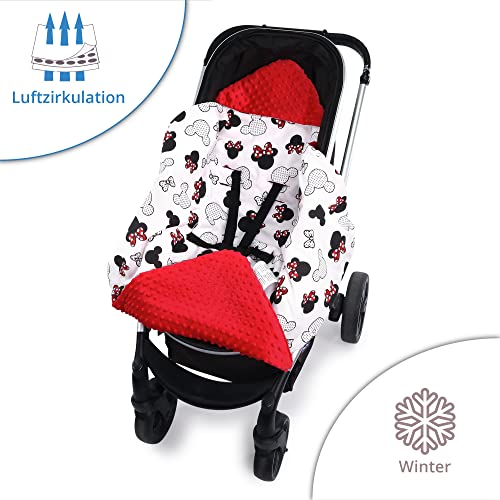 Manta para bebé Otoño/Invierno - 90 cm x 90 cm - Universal, por Ejemplo, para Buggy Asiento de Coche Certificado Öko-Tex Rojo