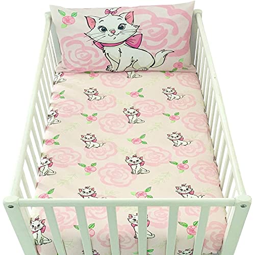 Marie Aristochats - Funda nórdica para bebé de 100 x 135 cm y funda de almohada de 40 x 60 cm | Juego de cama de bebé para cama de 60 x 120 o 70 x 140 cm | Ropa de cama Disney para todos los pequeños