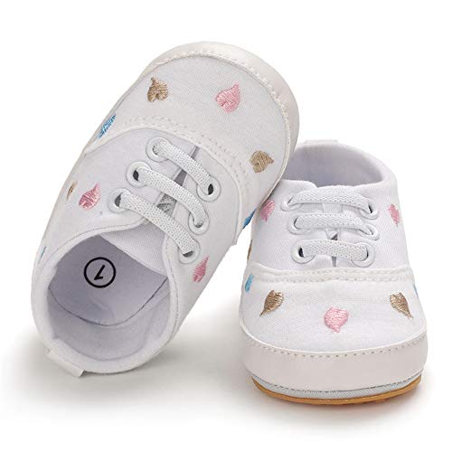 MASOCIO Zapatillas Bebe Niña Zapatos Primeros Pasos Bebé Deportivas Talla 18 Blanco 3-6 Meses