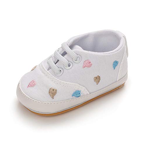 MASOCIO Zapatillas Bebe Niña Zapatos Primeros Pasos Bebé Deportivas Talla 18 Blanco 3-6 Meses