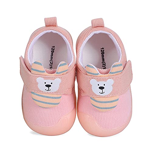 MASOCIO Zapatillas Bebe Niña Zapatos Primeros Pasos Deportivas Bebé Antideslizante Talla 21 Rosa 2