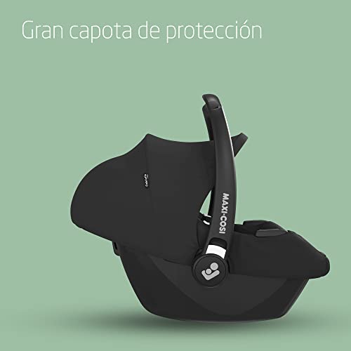 Maxi-Cosi CabrioFix i-Size Silla de Coche bebé grupo 0+ i-Size, para bebés recién nacidos desde 40 hasta 75 cm, con asiento infantil y capota, Essential Black