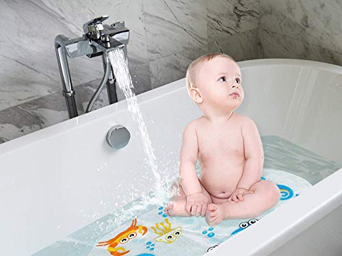 Mayco Bell Accesorios de baño Alfombrillas para bañera y ducha para niños, antibacteriano, libre de ftalatos, látex y lavable a máquina, materiales de dibujos animados (pulpo)