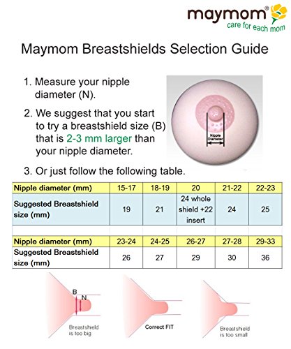 Maymom Kit Extractor De Leche Con Membrana 25 Mm, Válvula Y Tubo De Repuesto Para La Bomba De Oscilación