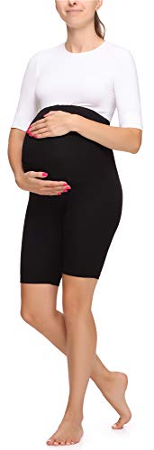 Merry Style Leggins Premamá Pantalones Cortos Mujer MS10-299 (Negro, M)