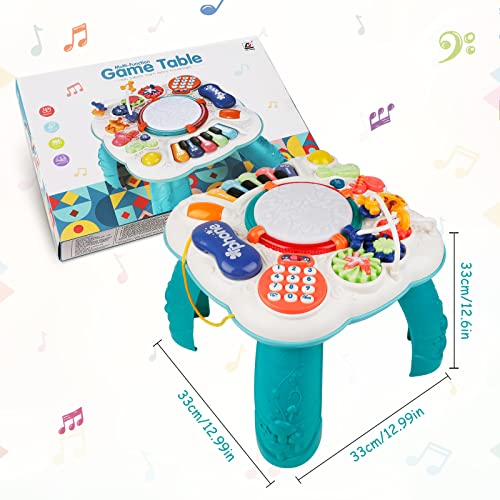 Mesa de Actividades para Bebés, Mesa de Aprendizaje Musical, Juguetes para Bebés 2 en 1, Juguetes de Educación Temprana, Mesa de Centro Musicales para Niños, Niñas, 2 Años + Regalo de Cumpleaños