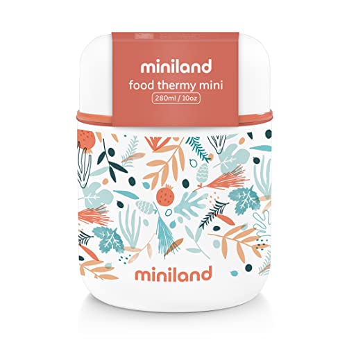 Miniland - Termo Papillero De Acero Inoxidable Para Bebé Con Funda - Termo Para Alimentos Sólidos. Colección Mediterranean., color Mediterranean, 280 ml