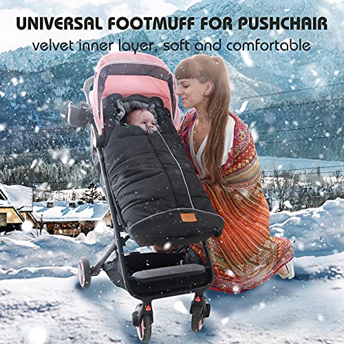 Miracle Baby Saco Silla Paseo Universal Invierno,Respirable Mantener caliente、Impermeable Saco para Cochecito bebe antideslizante,Apto para todo tipo de cochecitos para bebés de 0 a 4 años.