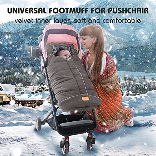 Miracle Baby Saco Silla Paseo Universal Invierno,Respirable Mantener caliente、Impermeable Saco para Cochecito bebe antideslizante,Apto para todo tipo de cochecitos para bebés de 0 a 4 años.