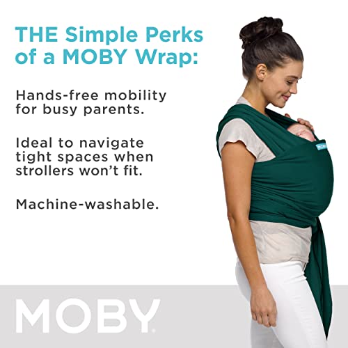 Moby Wrap Classic Fular Portabebés, Verde (Pacific), Talla Única (3.6-15 kg)