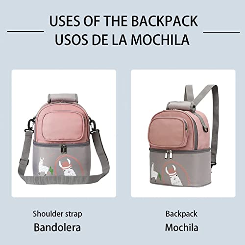 Mochila térmica Maternidad, Bandolera, Mochila, Carrito - Gran Capacidad Mochila de Cambio Bolsa para Pañales y Biberones (Rosa)