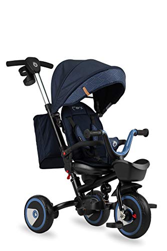 MOMI INVIDIA Triciclo Infantil 5 en 1 con función Buggy con Asiento de 360°, para niños de 9 Meses a 5 años, Estructura Estable, Asiento con cinturón de Seguridad de 5 Puntos, protección UV