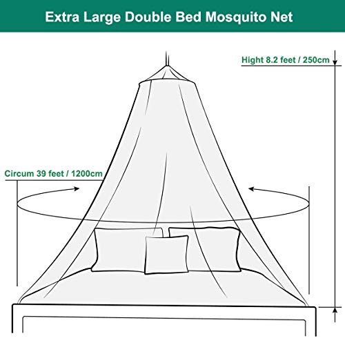 Mosquitera para Cama,Fácil Cama Colgante Canopy Netting, Protección de Red de Insectos para Camas Individuales y Dobles (Blanco)