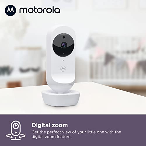 Motorola VM44 Connect - Wi-Fi Babyphone con cámara - Video Baby Monitor de 4.3" HD - Aplicación Motorola Nursery - Visión nocturna, nanas, micrófono, monitoreo de temperatura ambiente