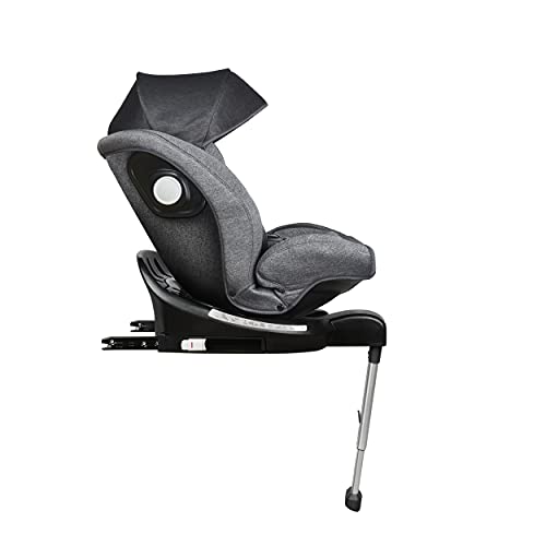 ms 1847 - Silla de Coche Sidney Grupo 0 1 2 3 Isofix y Pata de Apoyo, Rotación 360º, Sps Plus, Máxima Reclinación a Contramarcha 18 Kg y Capota de Serie, Grupo 0 1 2 3, Unisex, Gris