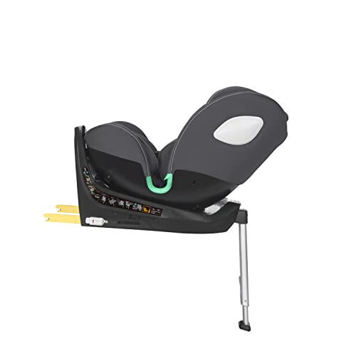 ms 1849 - Silla De Coche Isize Le Mans Grupo 0 1 2 3 Isofix Y Pata De Apoyo - Rotación 360º - Sps Plus - Máxima Reclinación A Contramarcha 18 Kg, Negro/Gris