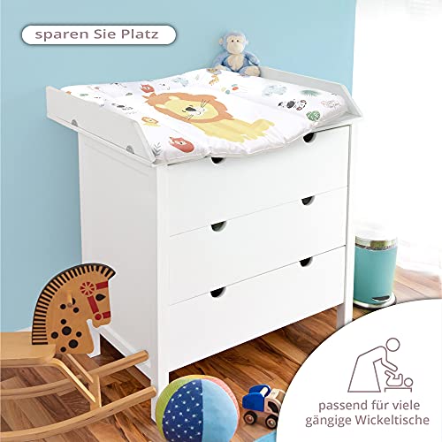 Mueble cambiador bebe 70 x 50 cm – Cambiador bebe impermeable Colchoneta cambiador Motivo Safari