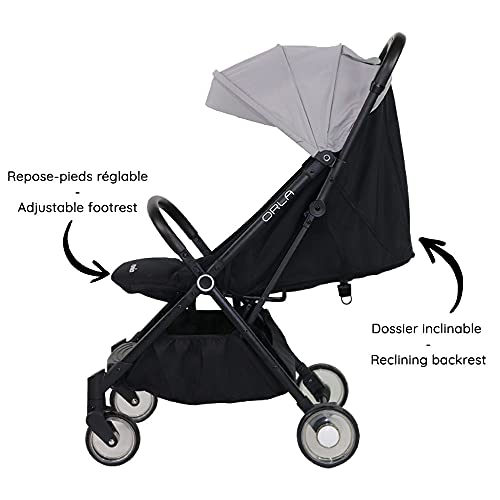 Nania - Sillas de paseo compacto Orla con plegado automático, hasta 15 kg (gris)