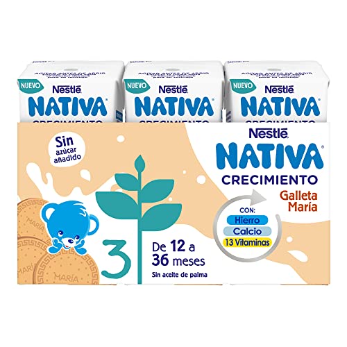 NESTLÉ NATIVA CRECIMIENTO 3 Galleta sin azúcar añadido a partir de 1 año 8(3x180ml)