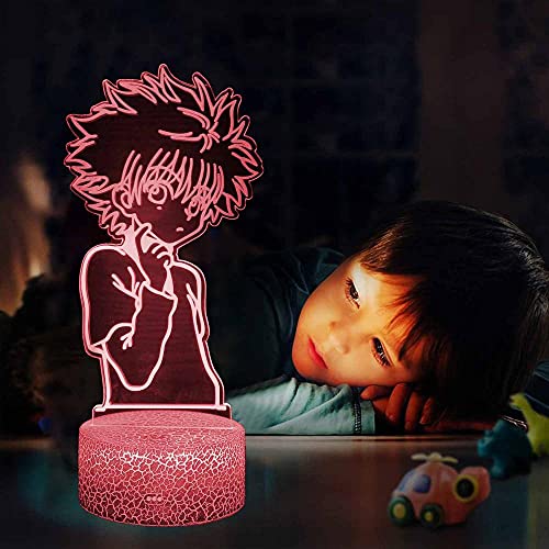 Night Light Hunter X Hunter Killua Zoldyck A Proyector de luz nocturna LED 16 colores cambiantes regalos para mamá, regalo de cumpleaños, regalos de boda, regalos de abuela, regalo de San Valentín