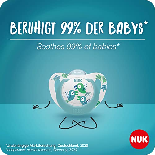 NUK Star Baby Dummy | 0-6 meses | Chupetes de día y noche | Silicona sin BPA | Koala azul | 2 unidades