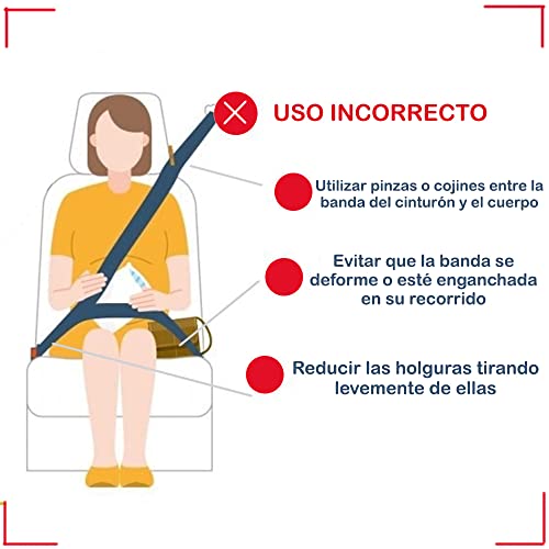 Olmitos Cinturón De Seguridad Para Embarazada En El Coche-protege A La Mama Y Evita El Riesgo De Aborto, De La Marca - Cómodo, Suave Y Ergonómico - Ajustable Y Universal, Negro